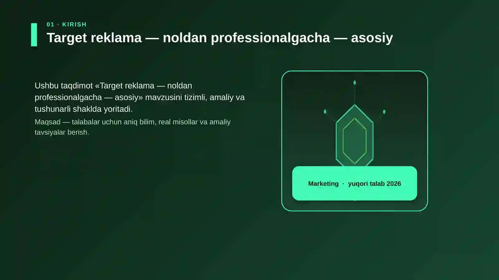 Target reklama — noldan professionalgacha — asosiy 3