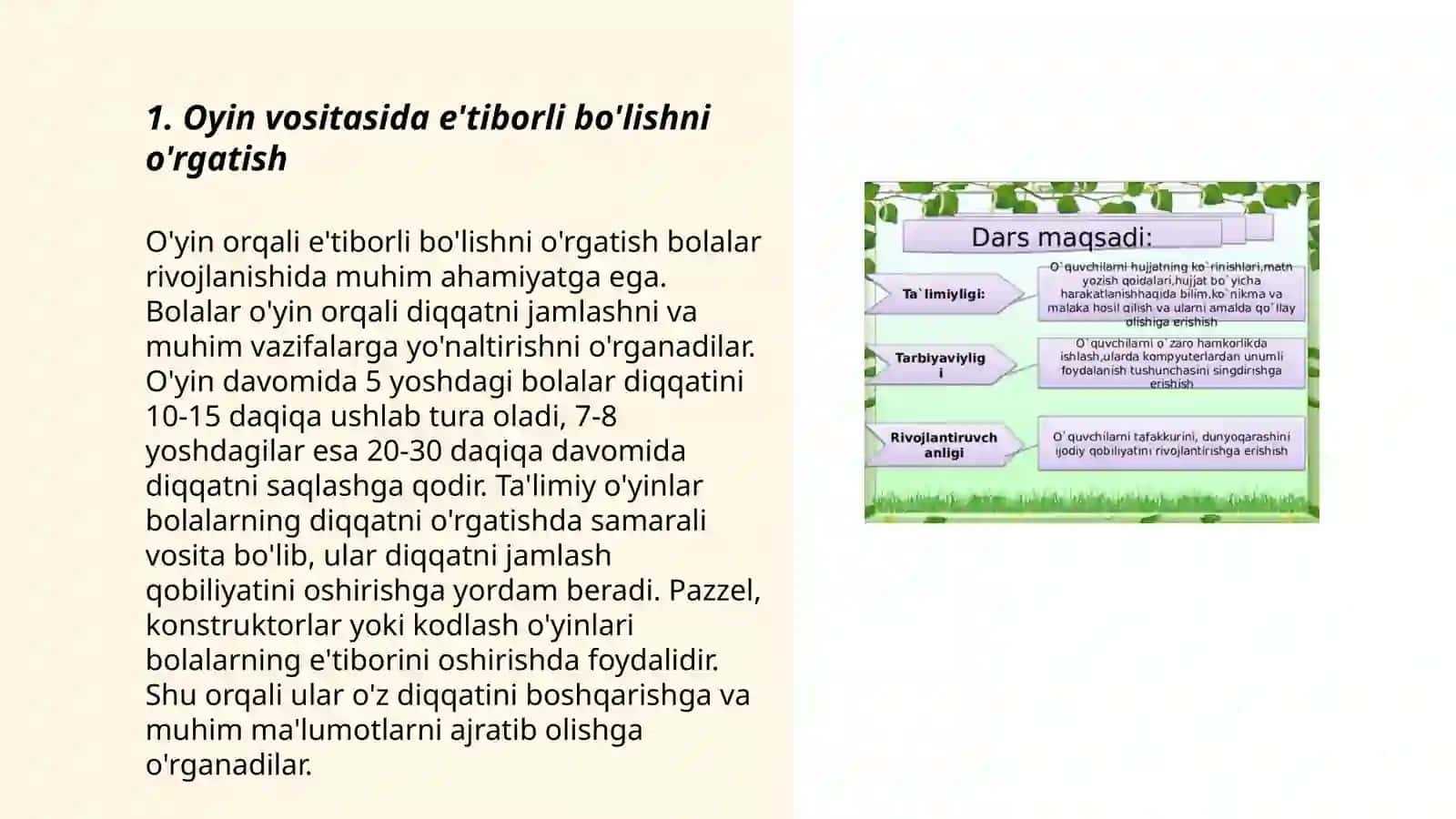 Oyin vositasida fidoilik tarbiyasi 3