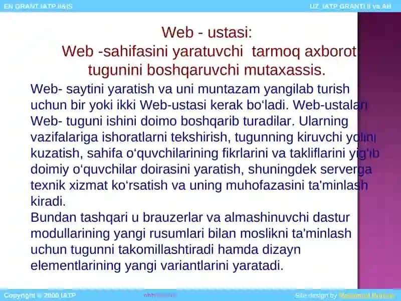 WEB - SAHIFALAR YARATISH 3