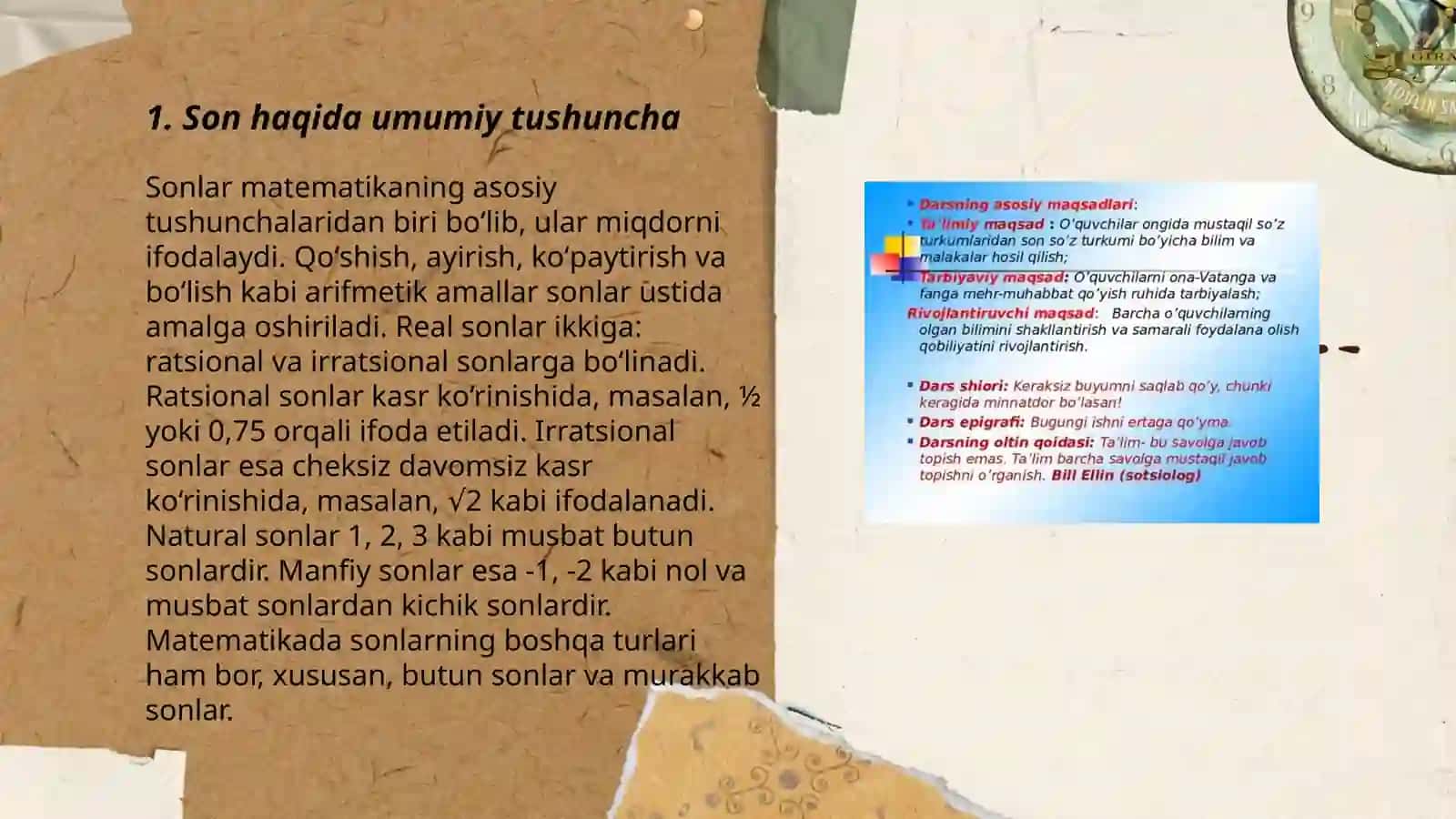 Son, olmosh, fe’l so’z turkumlari darslarni tashkil qilish 3