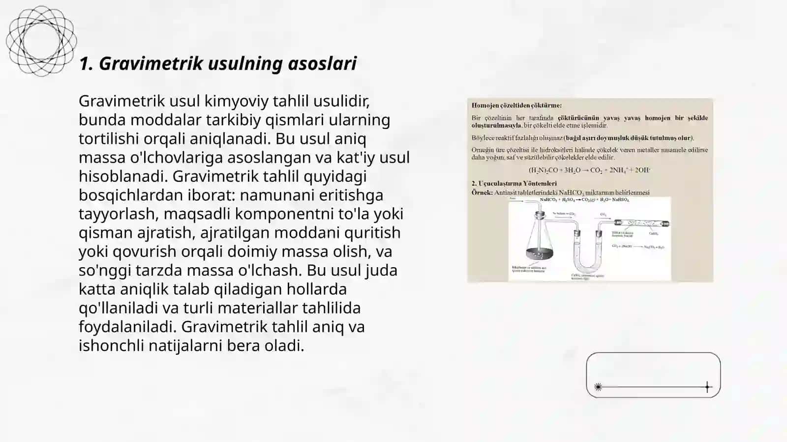 Gravimetrik usulda BaCl2 • 2H20 tarkibidagi 3