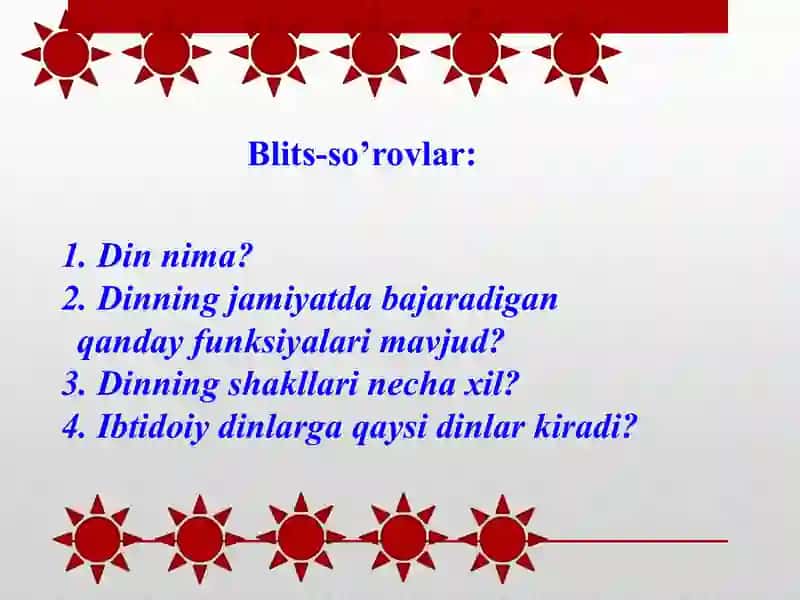 milliy dinlar 3