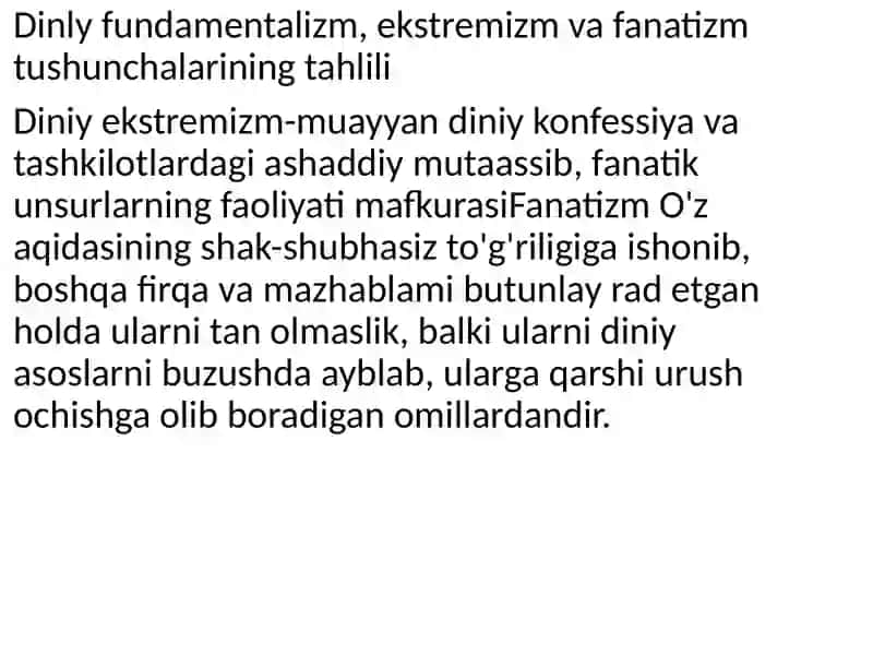 Diniy fundamentalizm, radikalizm va terrorizmning tarixi va yo`nalishlari 3