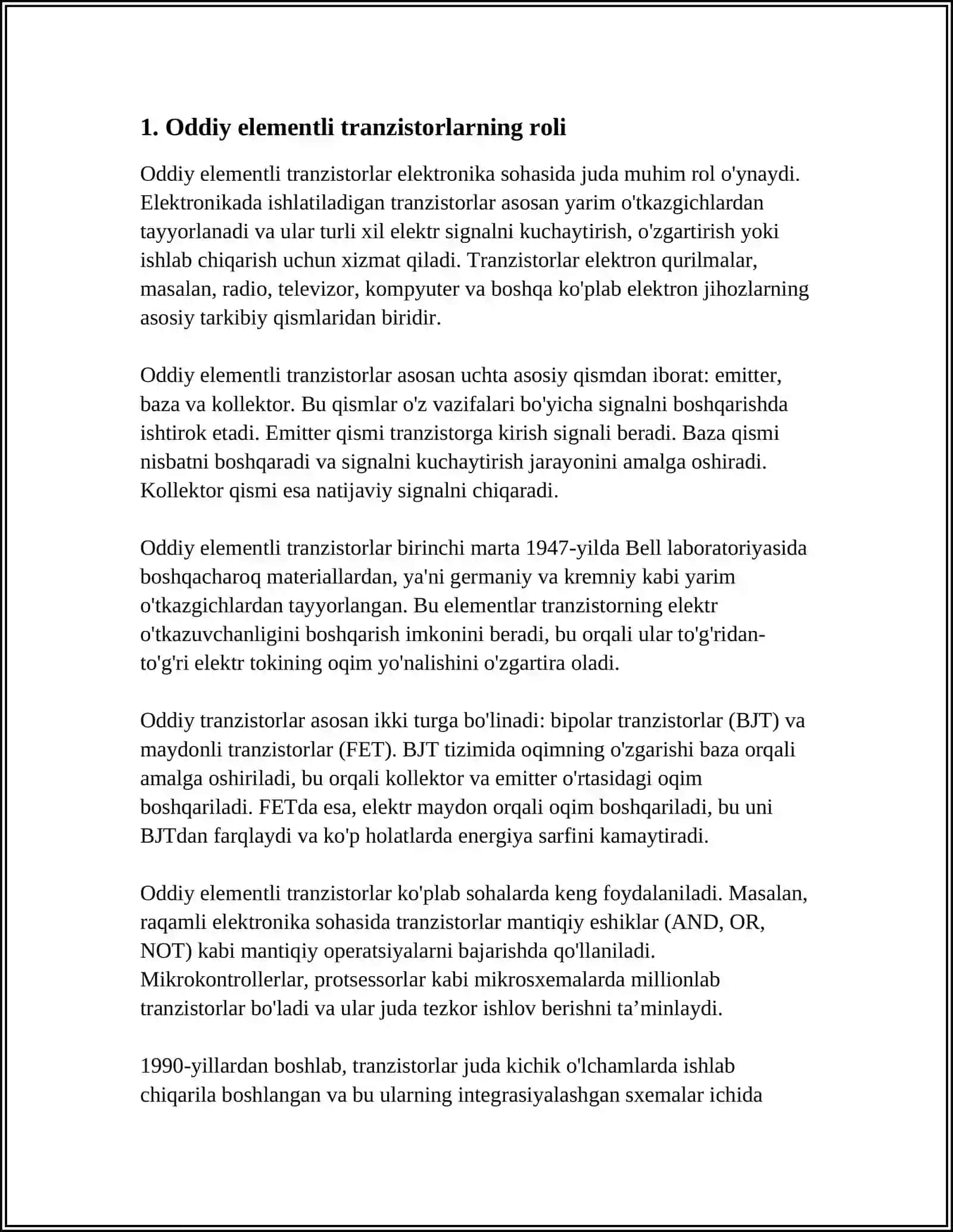 ODDIY ELEMENTLI TRANZISTOR 3
