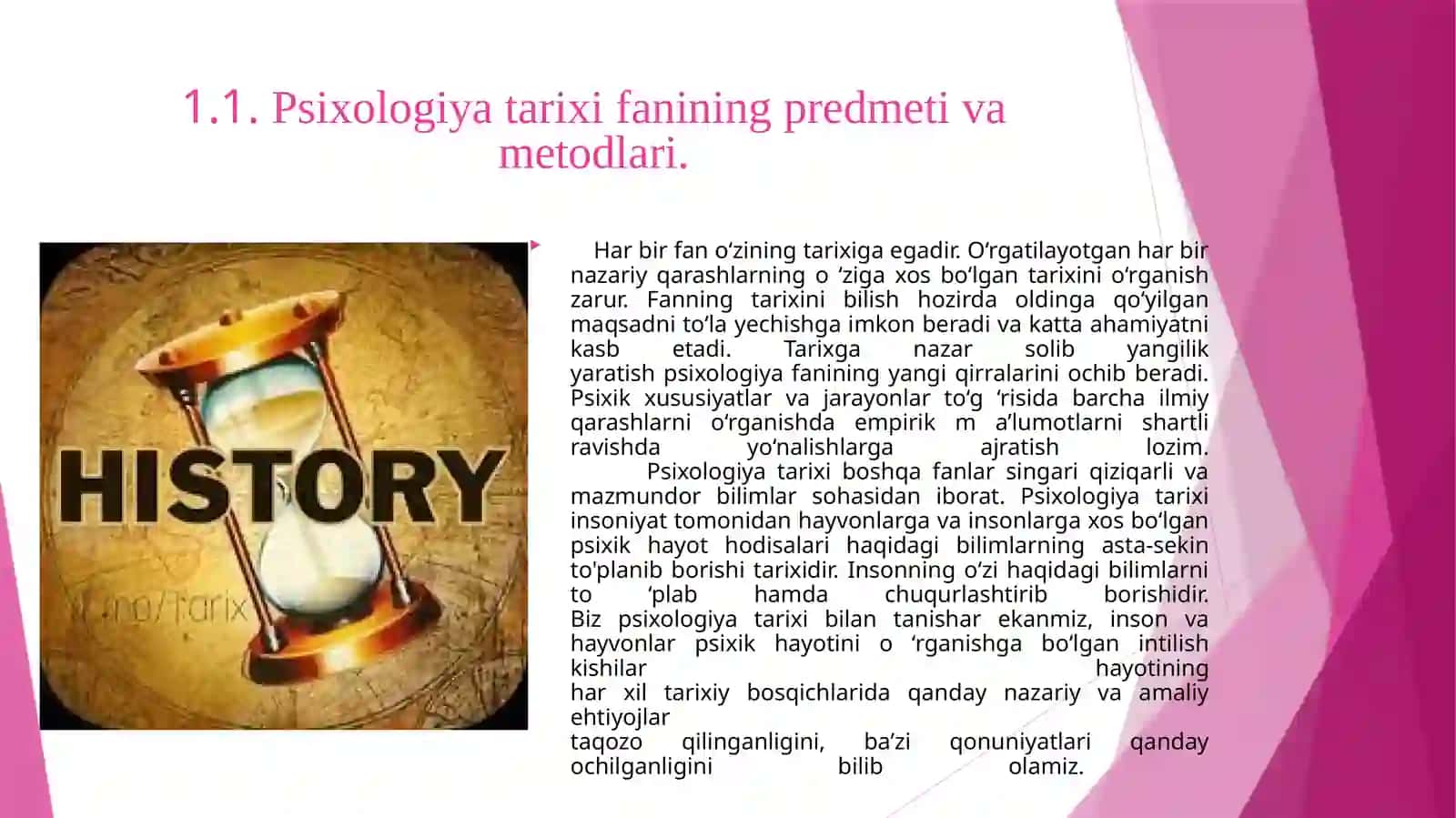 PSIXOLOGIYA TARIXI FANINING PREDMETI VA VAZIFALARI 3