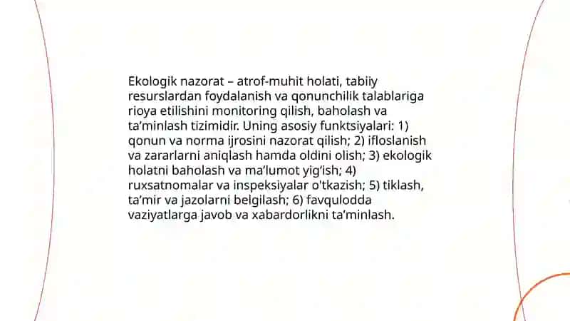 Ekologik nazorat, ekologik monitoring va ekologik ekspertiza 3