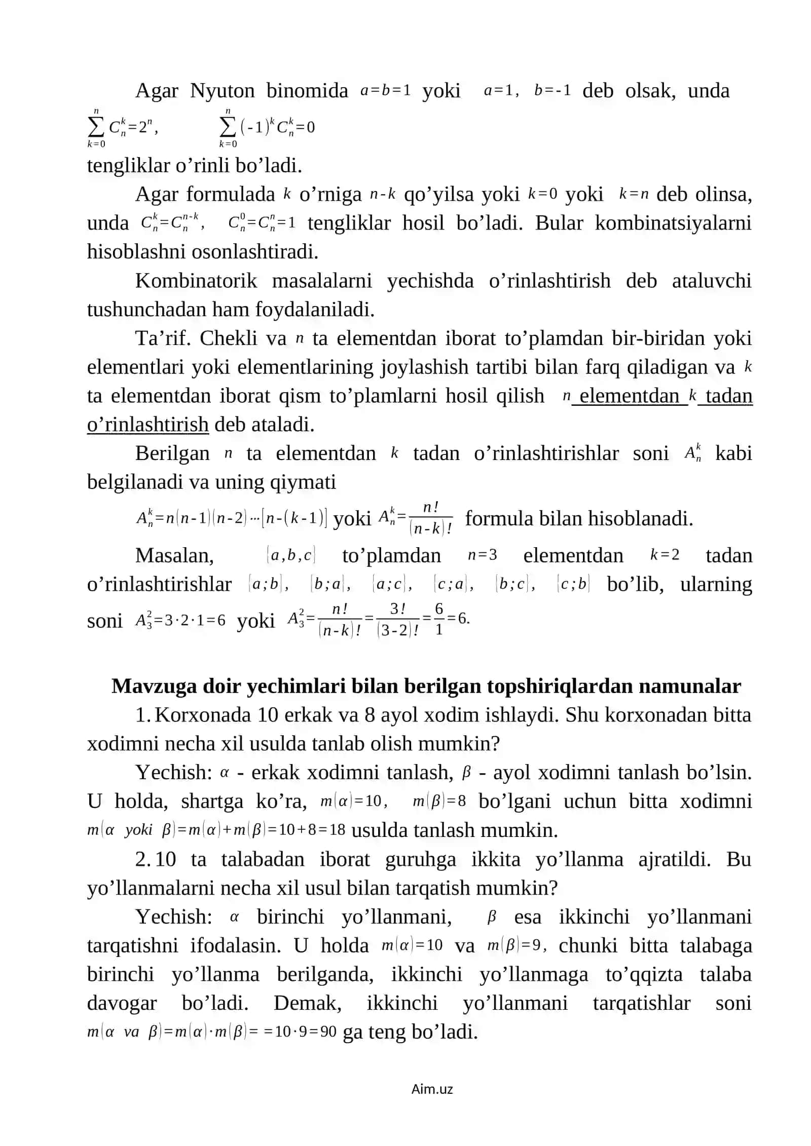 Kombinatorika elementlari 3