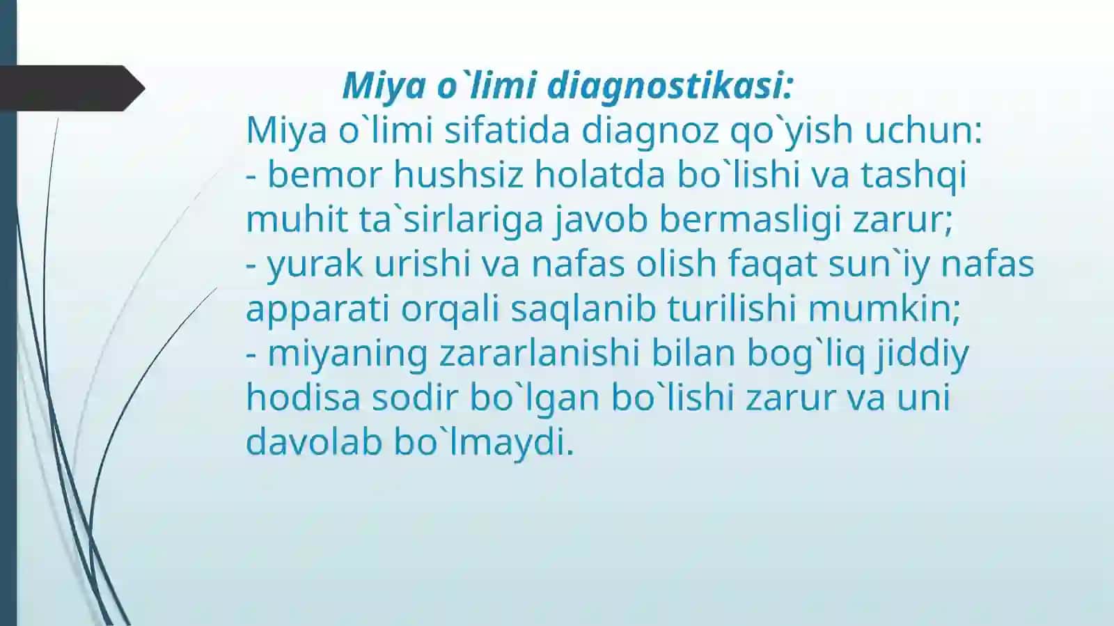 Miya o`limining diagnostikasi 3