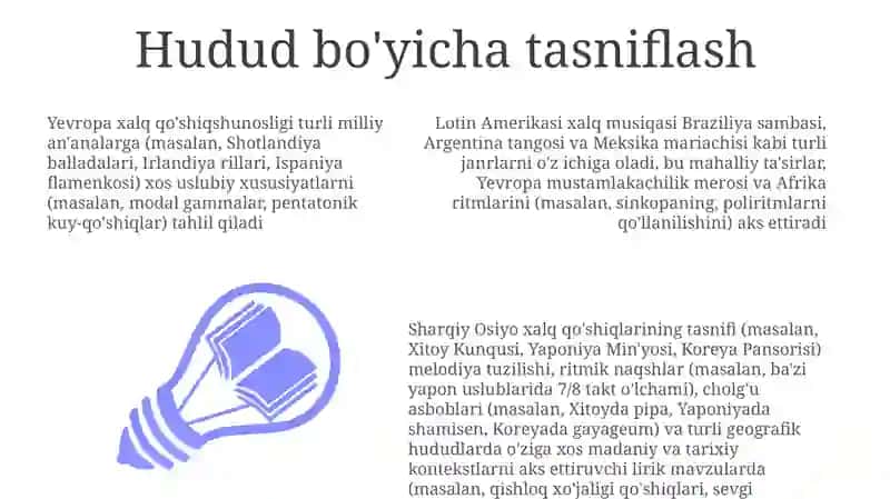 Xalq qo'shiqlarining tasnifi va badiiy xususiyatlarini o'rganish 3