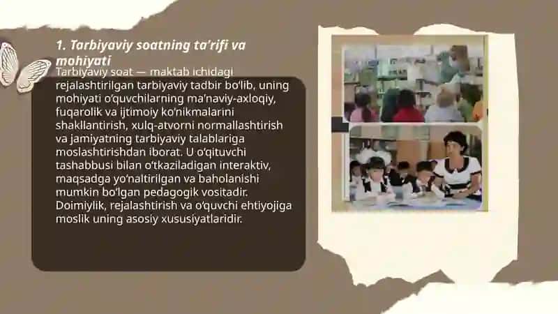 Tarbiyaviy soatlarning maqsadi va asosiy vazifalari turlari va tuzilishi 3