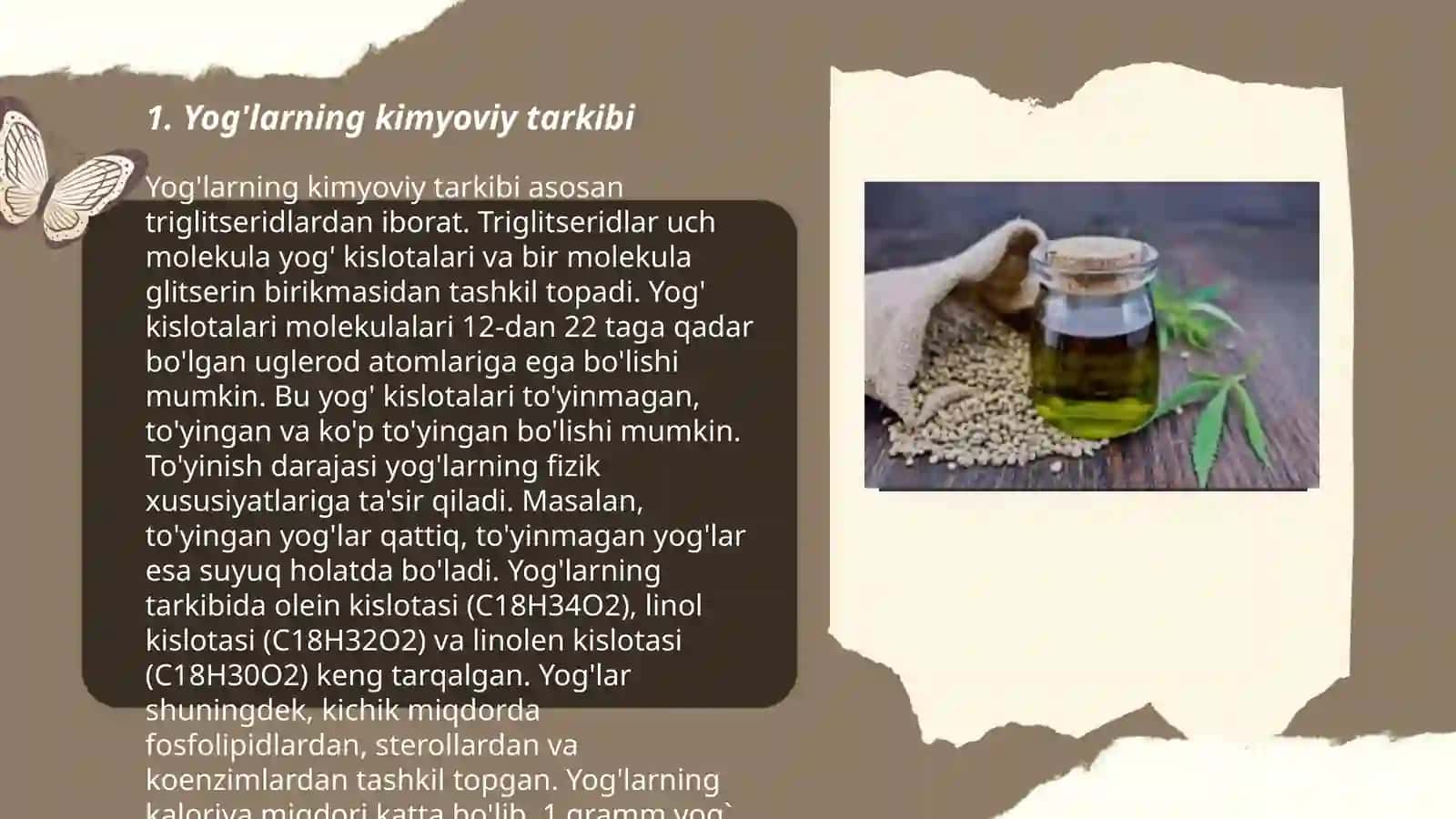 Yog'larning kimyoviy tarkibi 3