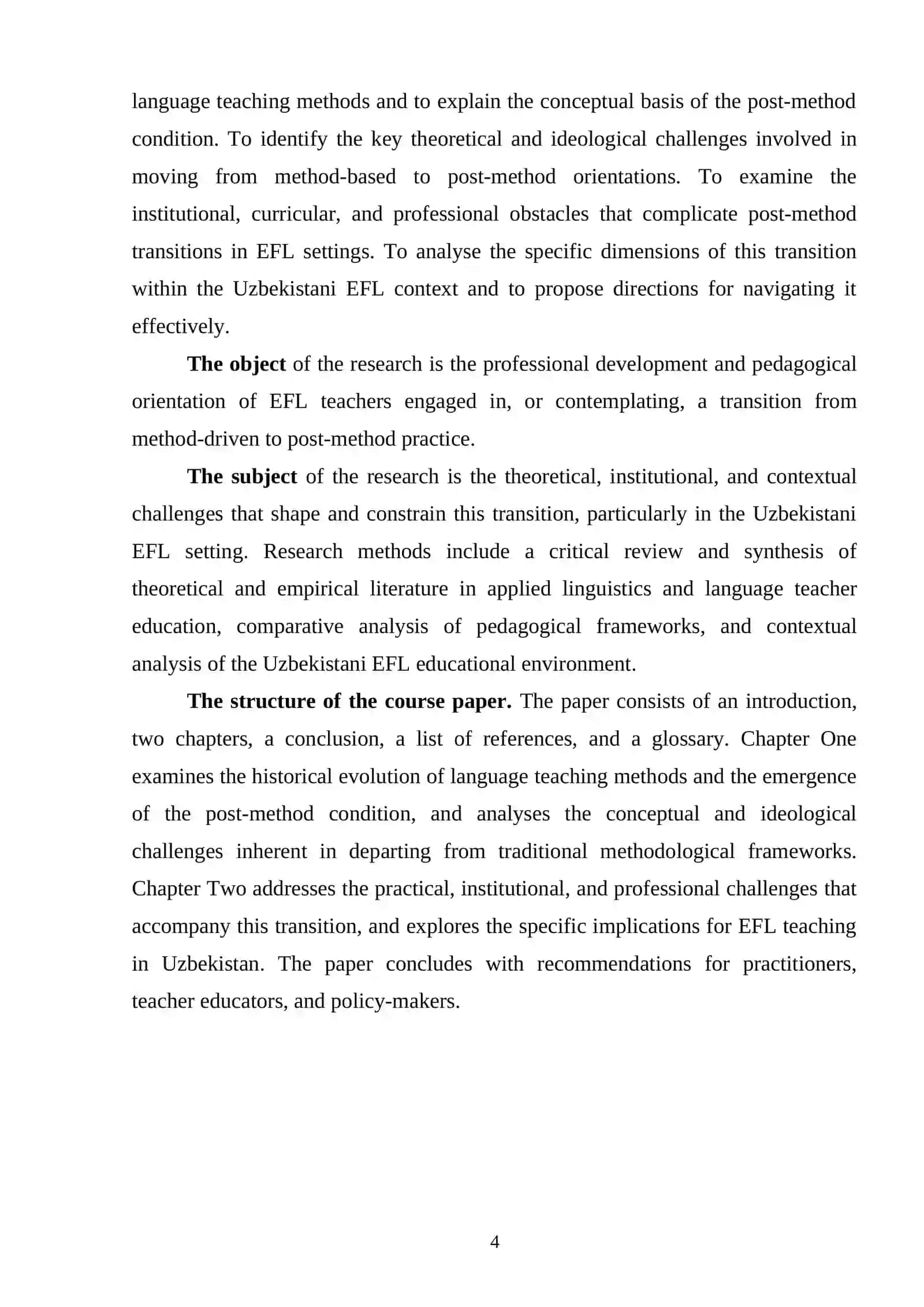 Challenges in transitioning from traditional methods to the post-method condition 3