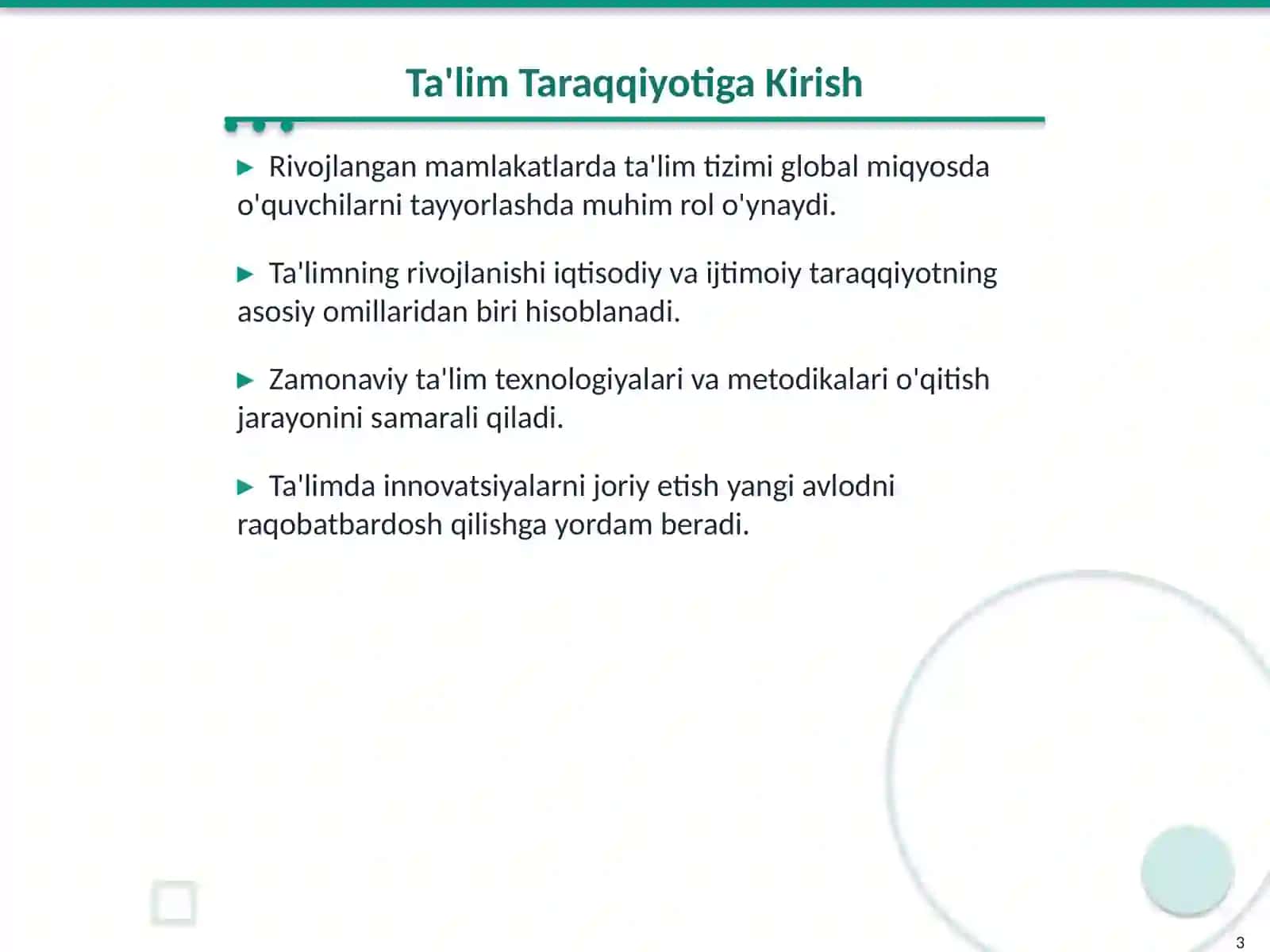 Jahonning Rivojlangan Mamlakatlarida Ta'lim Taraqqiyoti 3
