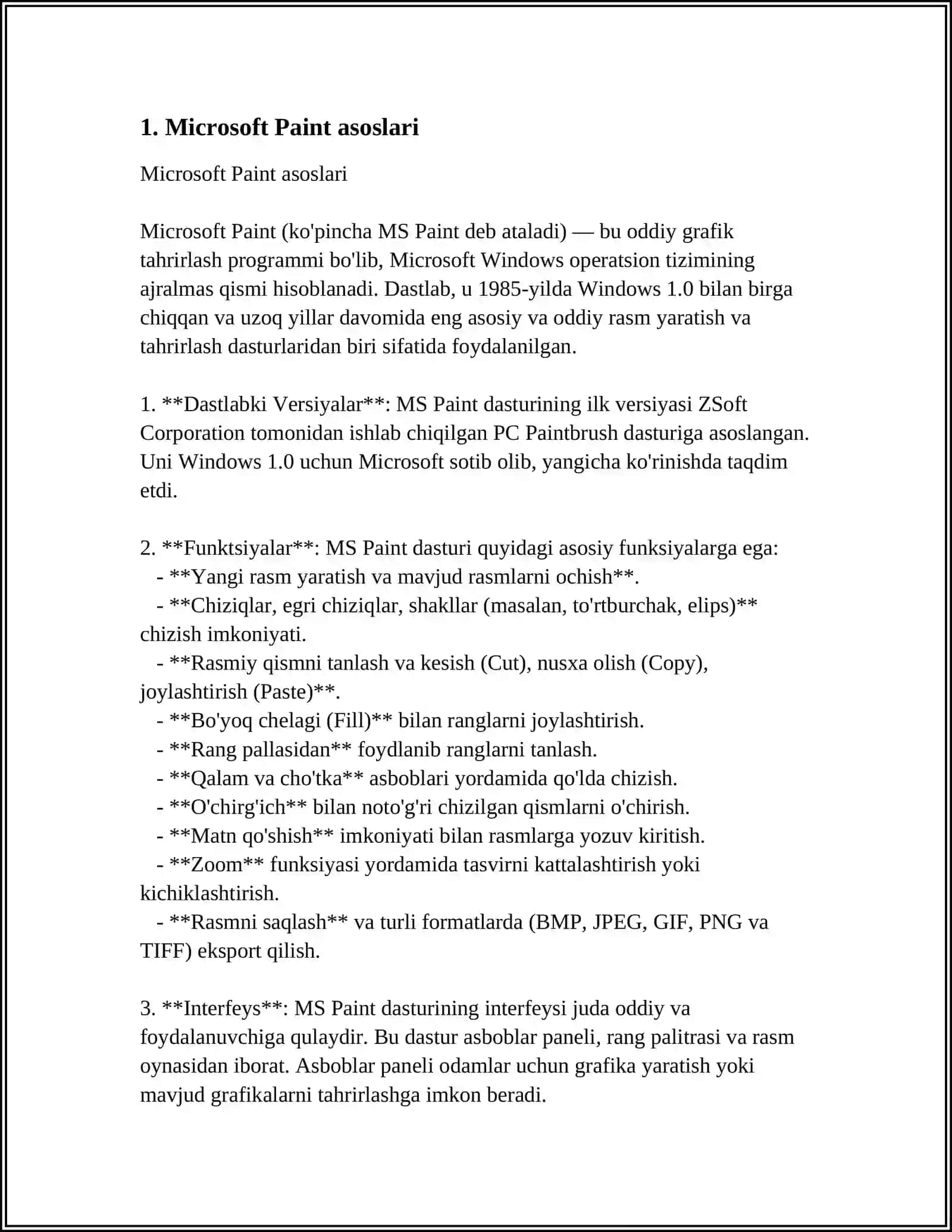 MICROSOFT PAINT EDITOR 3