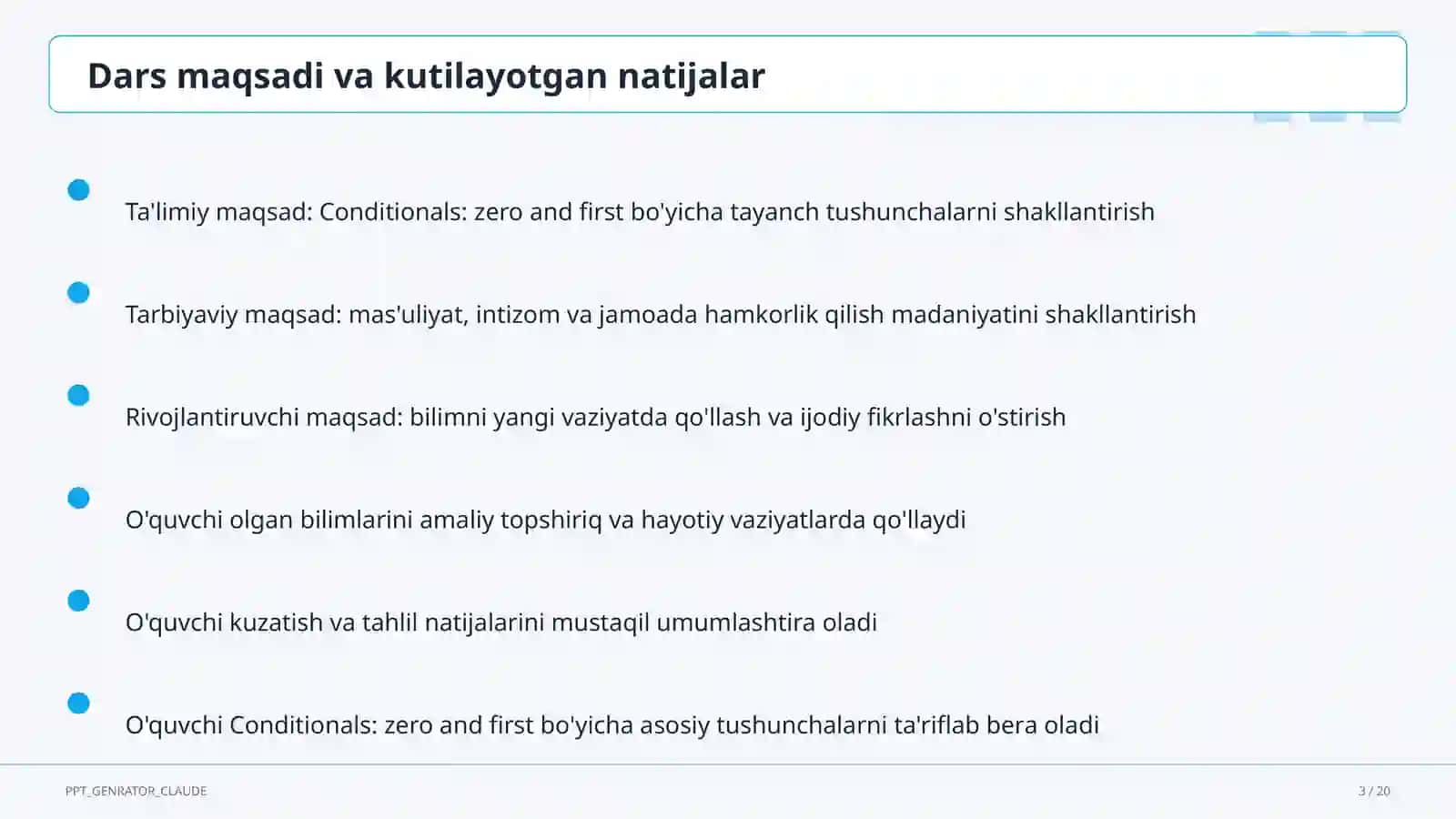 Conditionals: zero and first (8-sinf) 3