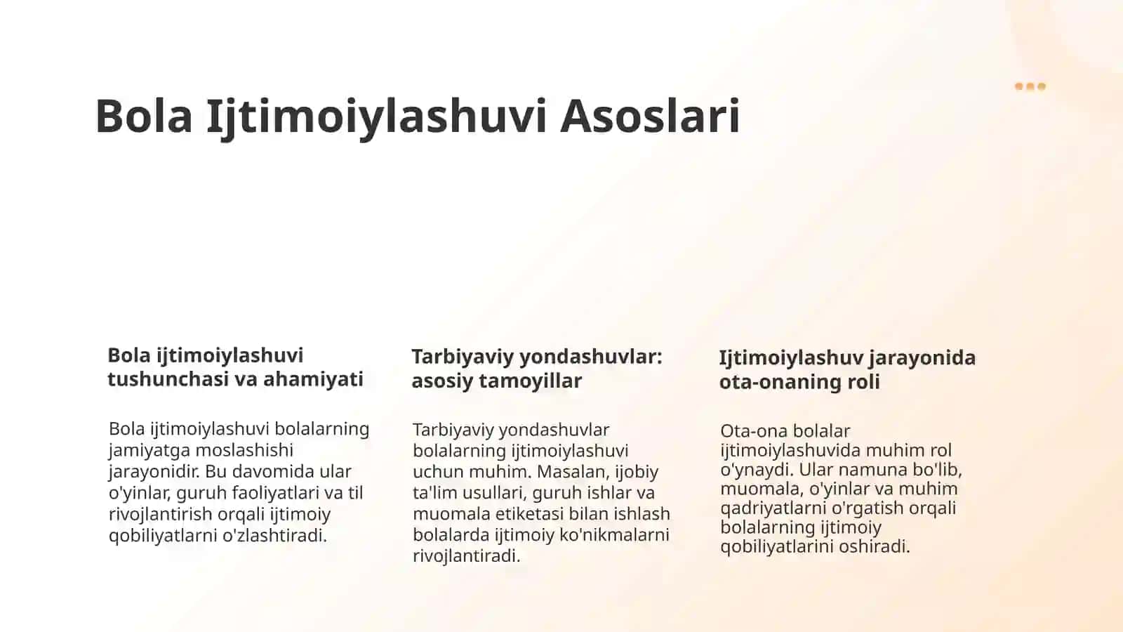 Bola ijtimoiylashuvi va tarbiyaviy yondashuvlarning asosiy tamoyillari 3