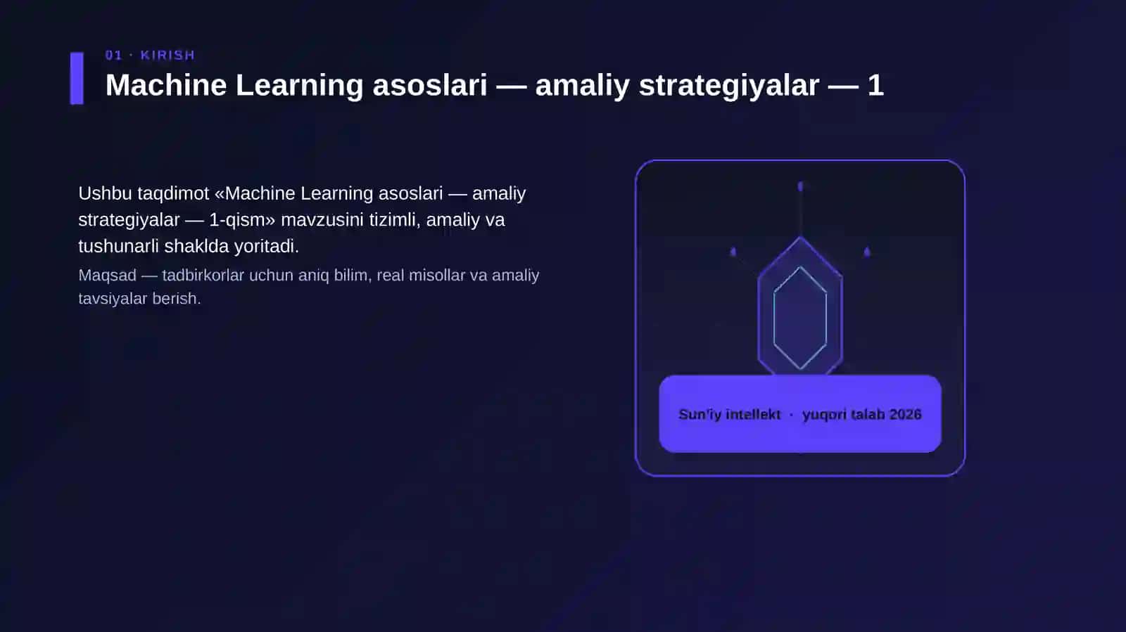 Machine Learning asoslari — amaliy strategiyalar — 1-qism 3