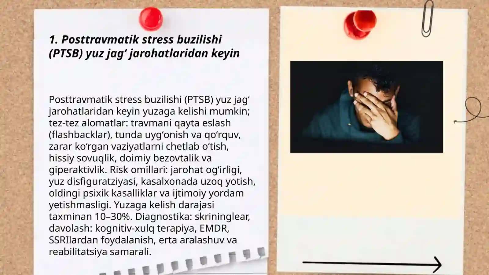 Yuz jagʻ jarohatlaridan soʻng kuzatiladigan ruxiy buzilishlar 3