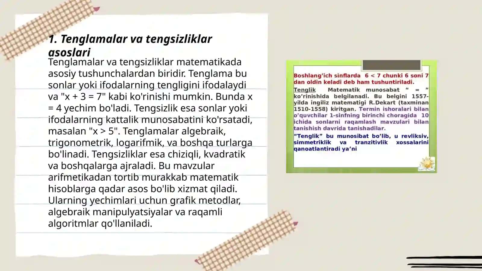 Tenglama va tengsizliklar o‘qitishda kasbiy mazmunli masalalar o‘rni 3