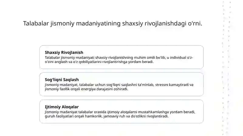 Talabalar jismoniy madaniyat va shaxsiy rivojlanish 3