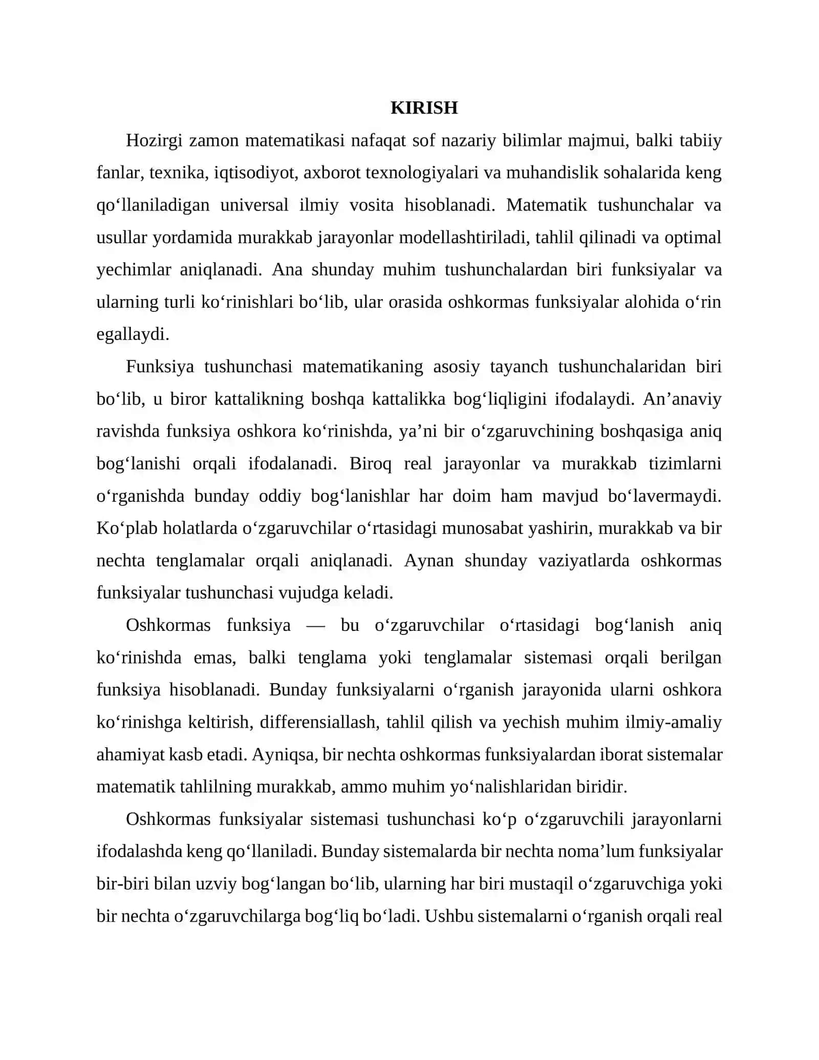 OSHKORMAS FUNKSIYALAR 3