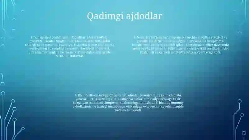 Odamlarning Boshlang'ich Ajdodlari 3