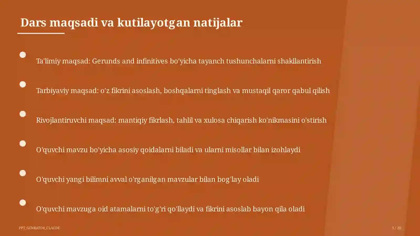Gerunds and infinitives (11-sinf) 3