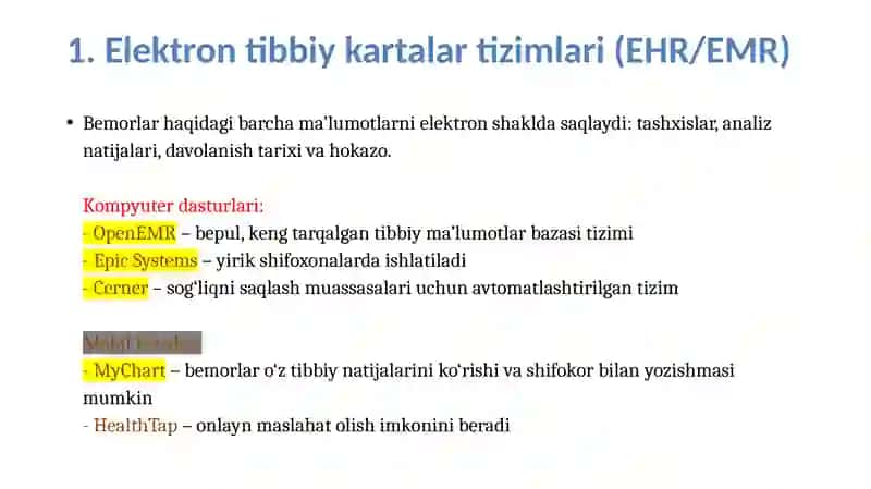 Tibbiyotmasalalariniyechishdaaxborottexnologiyalardasturiyta’minoti 3