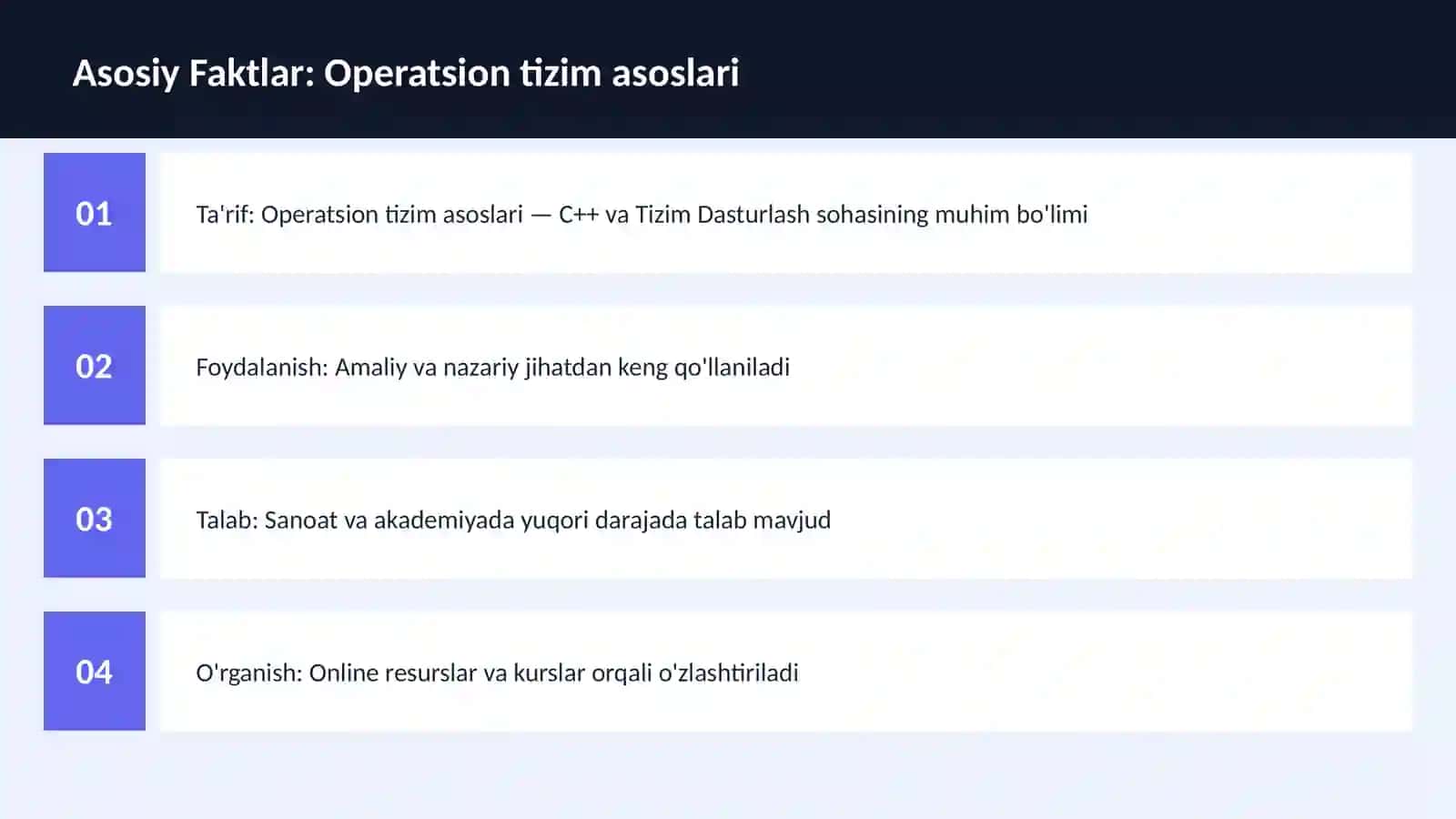 Operatsion tizim asoslari 3