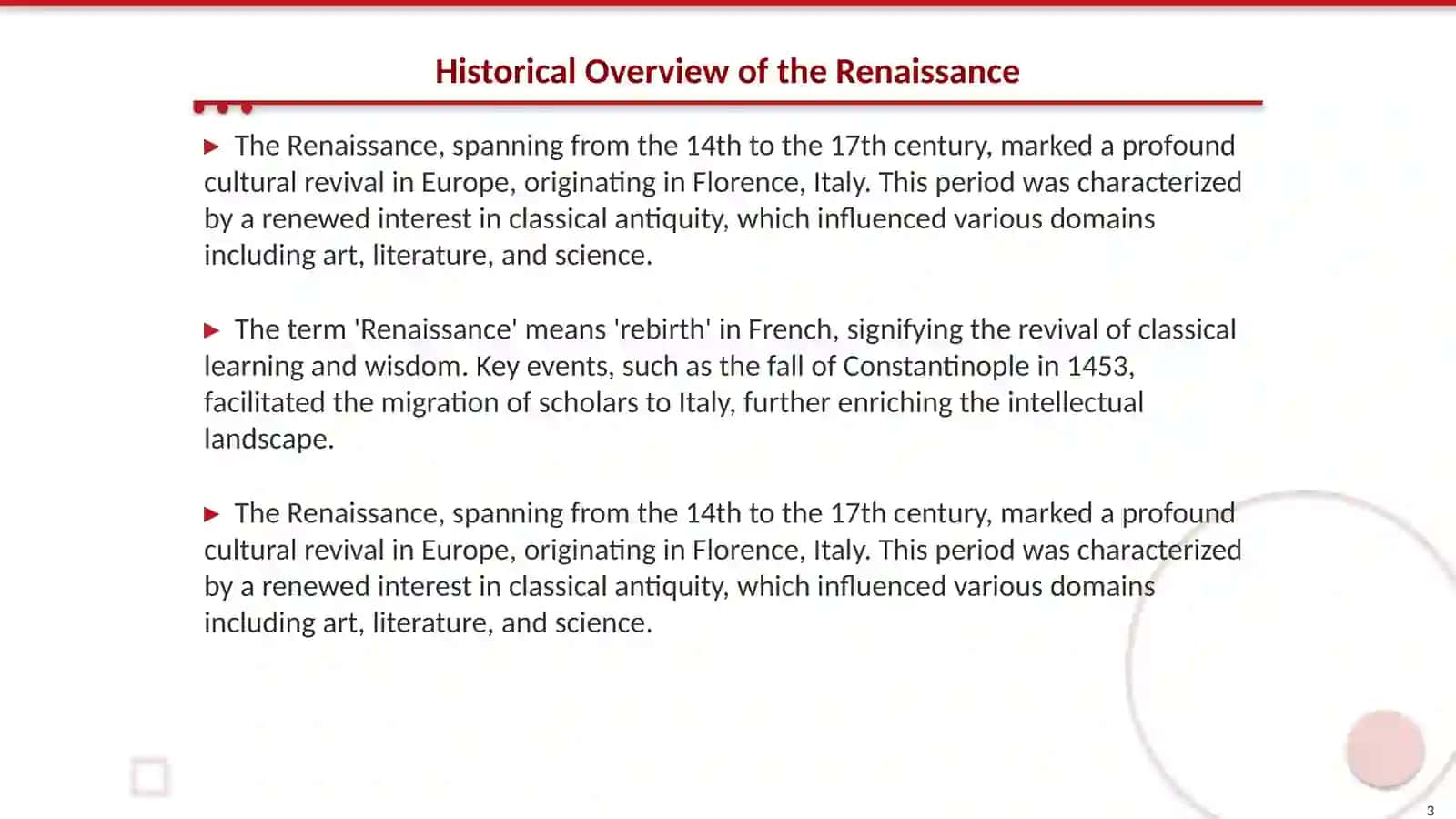 The Renaissance Period and Its Impact on Science and Art 3