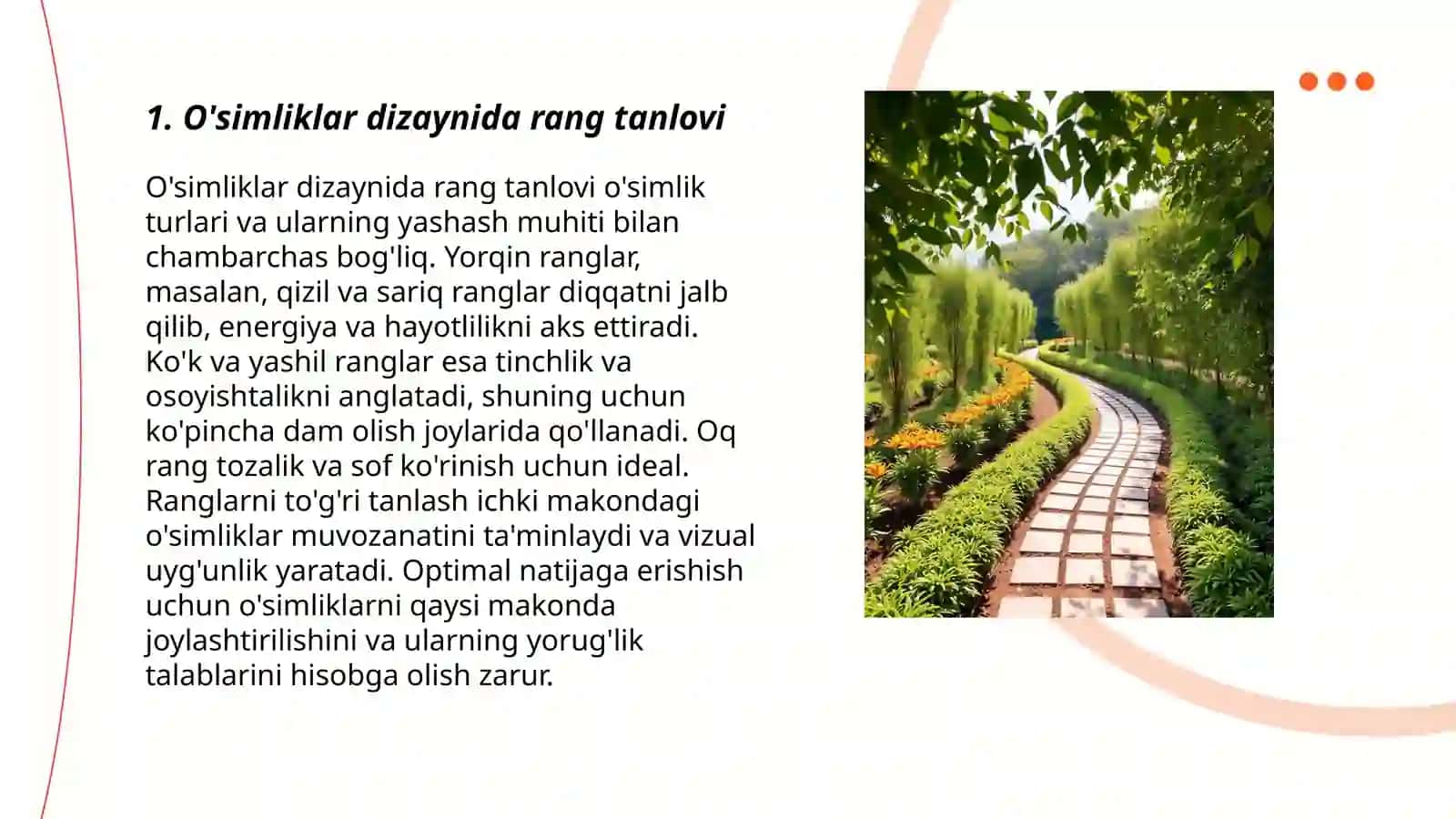 O'simliklar dizaynining asosiy tamoyillari 3