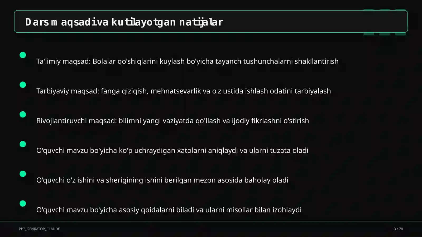 Bolalar qo'shiqlarini kuylash (1-sinf) 3