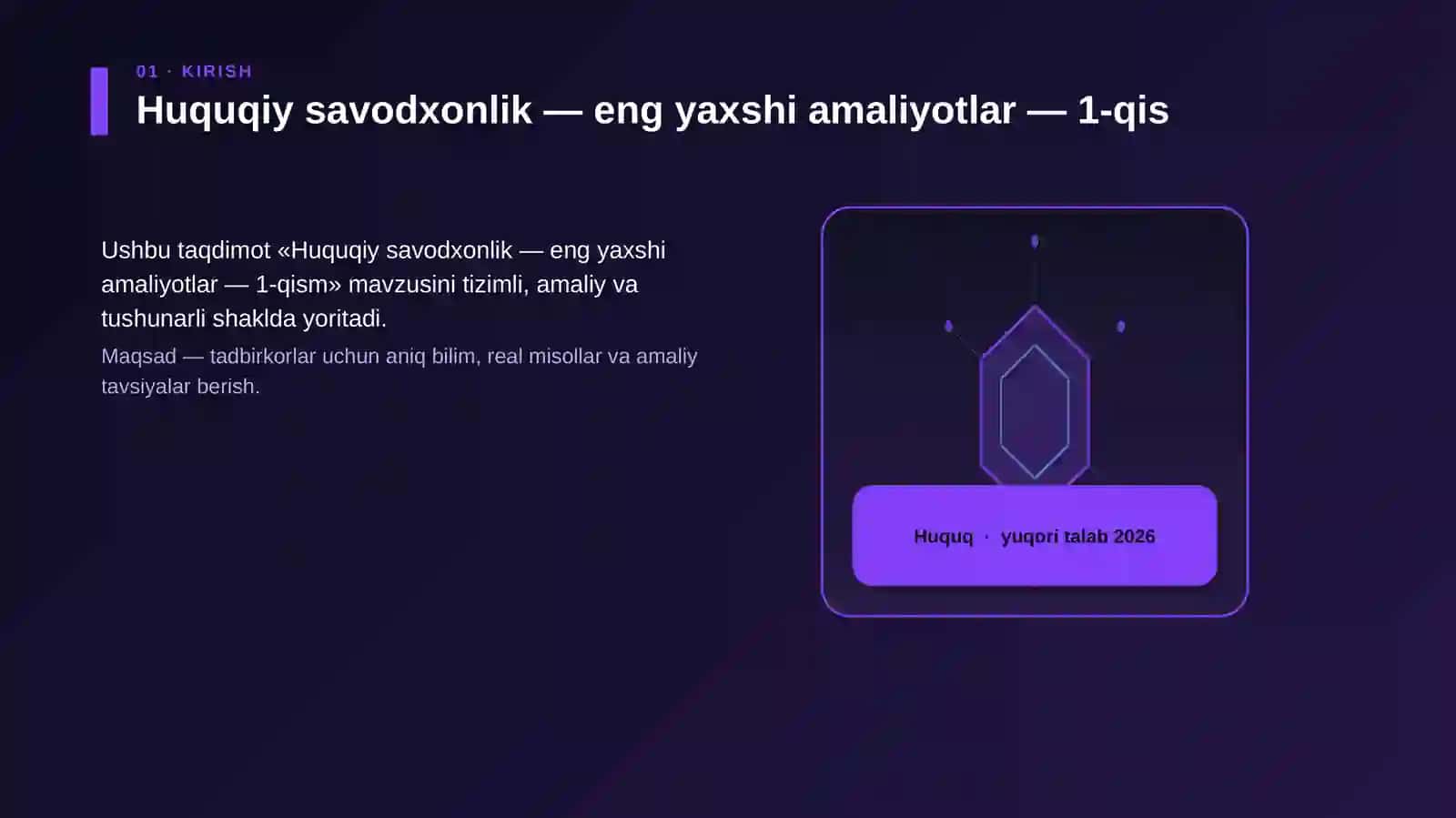 Huquqiy savodxonlik — eng yaxshi amaliyotlar — 1-qism 3