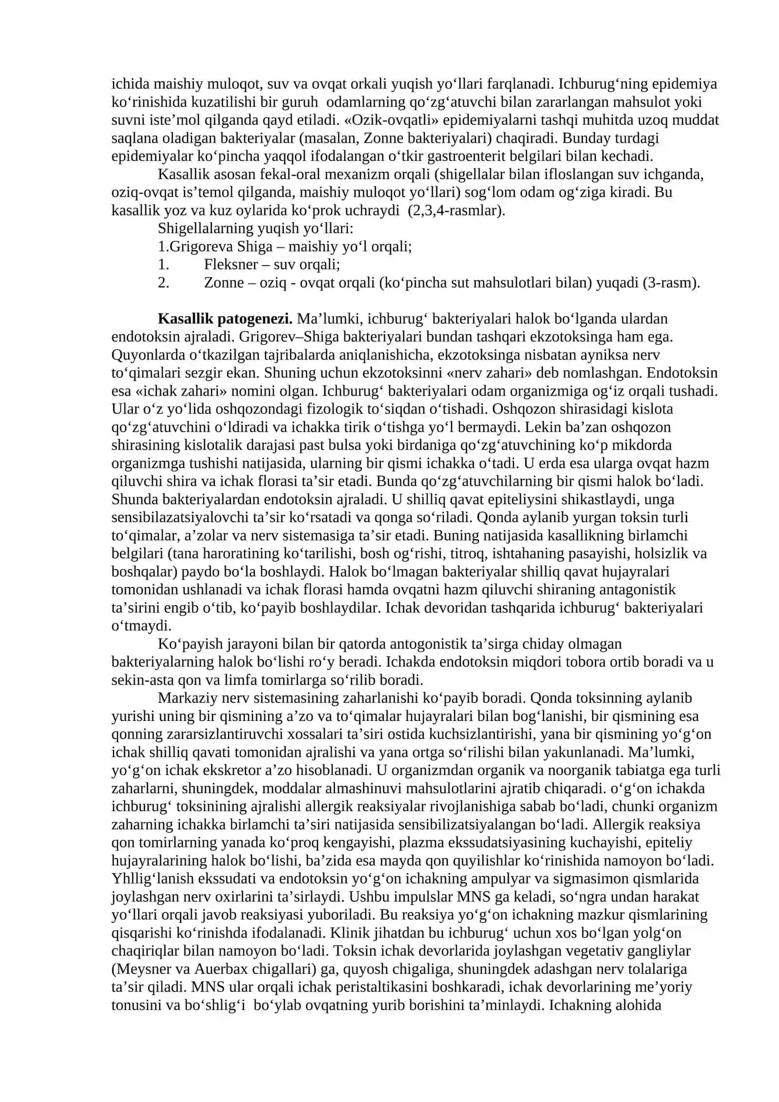 BAKTERIAL ICHAK INFEKSIYALARINING (SHIGELLYOZ, OTI, BOTULIZM, VABO) ERTA VA QIYOSIY TASHXISOTI 3