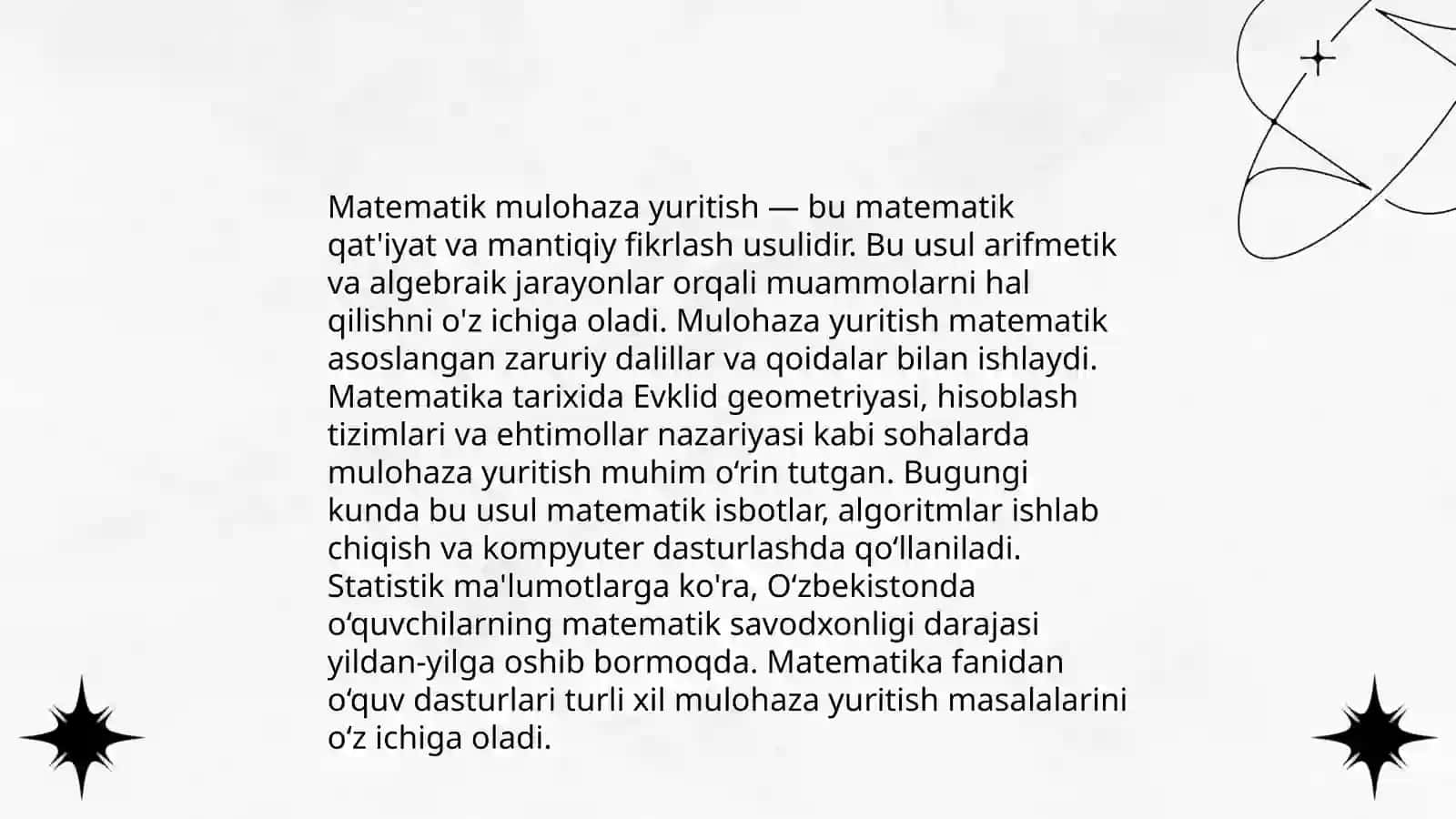 EGMA xalqaro baholash dasturida matematik mulohaza yuritish va muammoni hal qilish 3