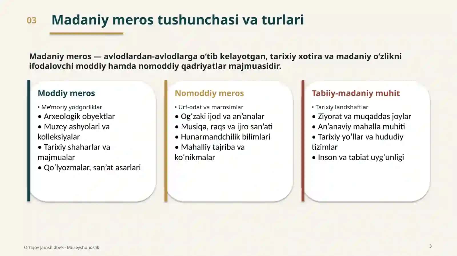MADANIYMEROSNIBOSHQARISH 3