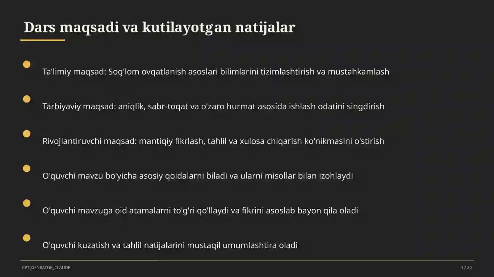 Sog'lom ovqatlanish asoslari (3-sinf) 3
