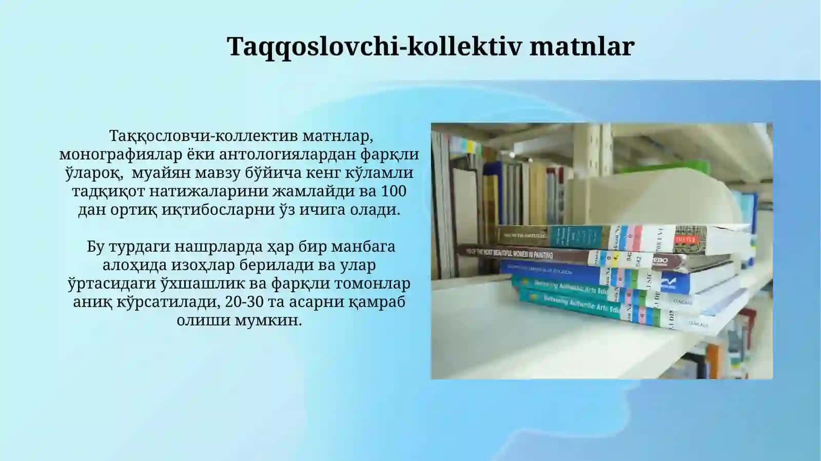 Taqqoslash-kollektiv matnlar 3
