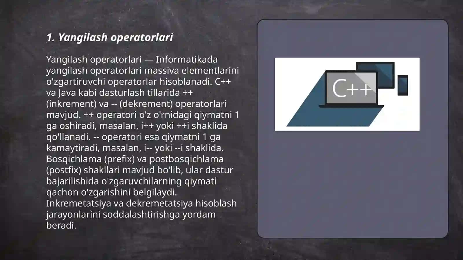 C++ da operatorlar 3