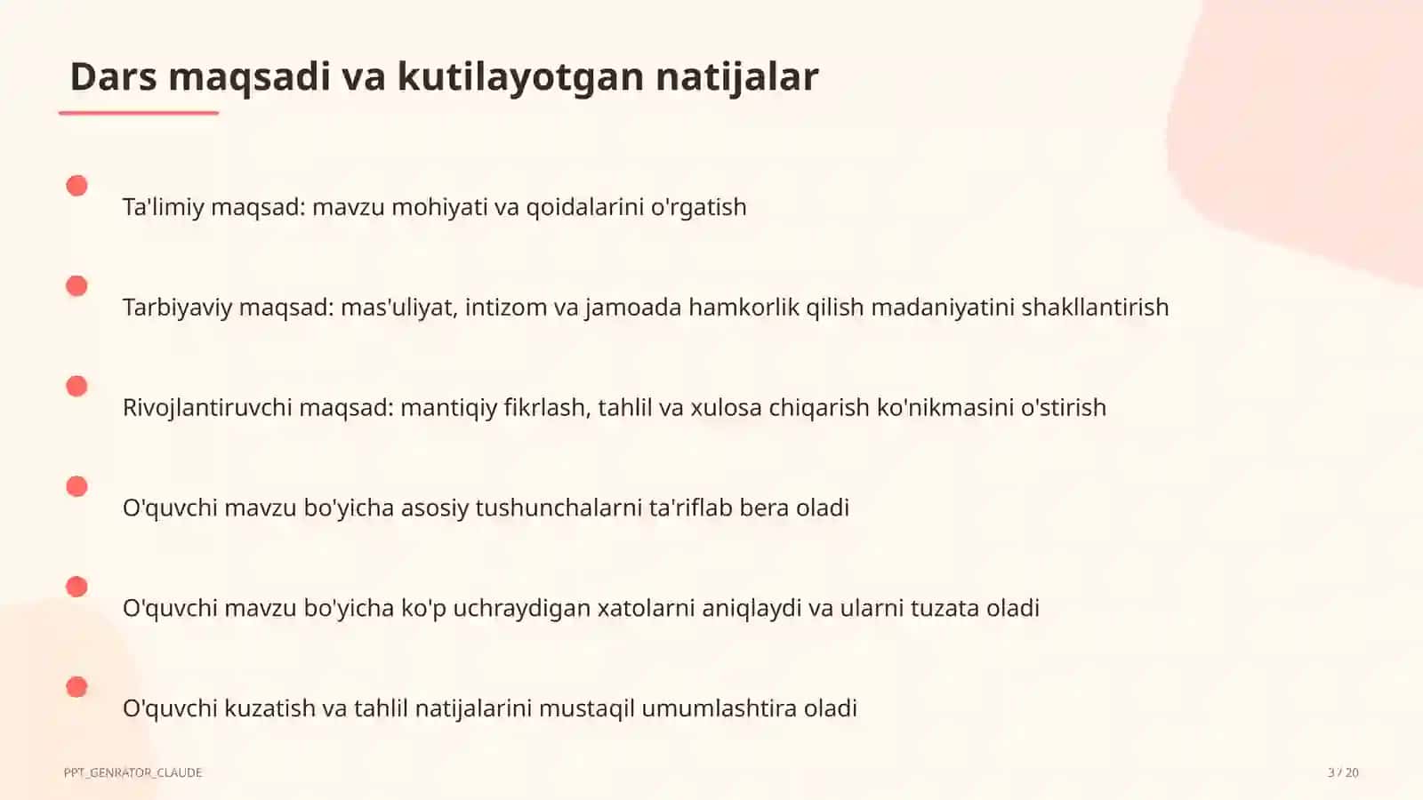 Yangi Milliy o'quv dasturi: asosiy o'zgarishlar 3