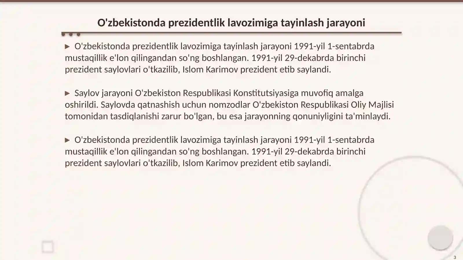 O'zbekistonda prezidenlik lavozimining joriy etilishi 3