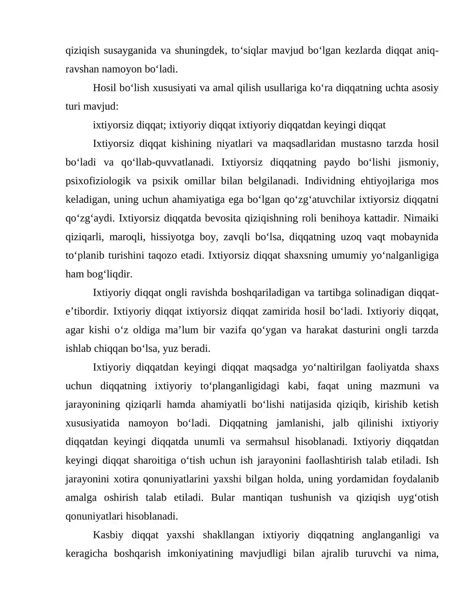 Diqqat va kasb masalalari 3