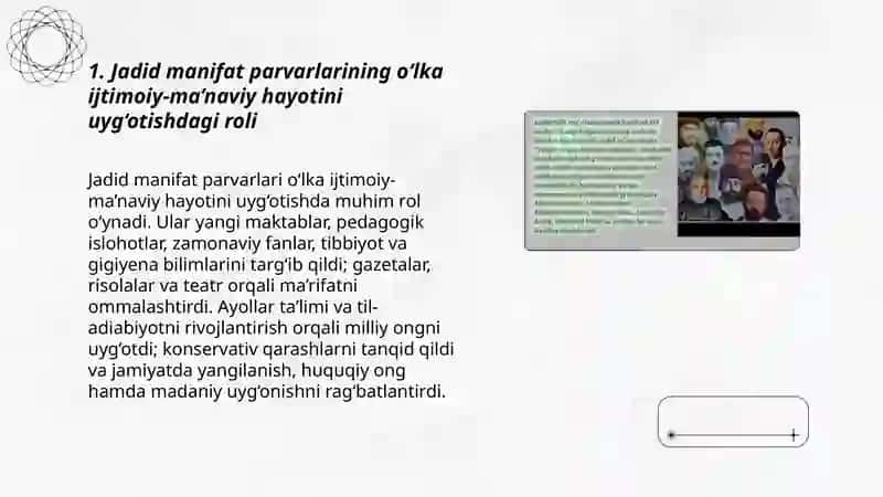 Jadid manifat parvarlarining olka ijtimoyi manaviy hayotida tutgan orni 3