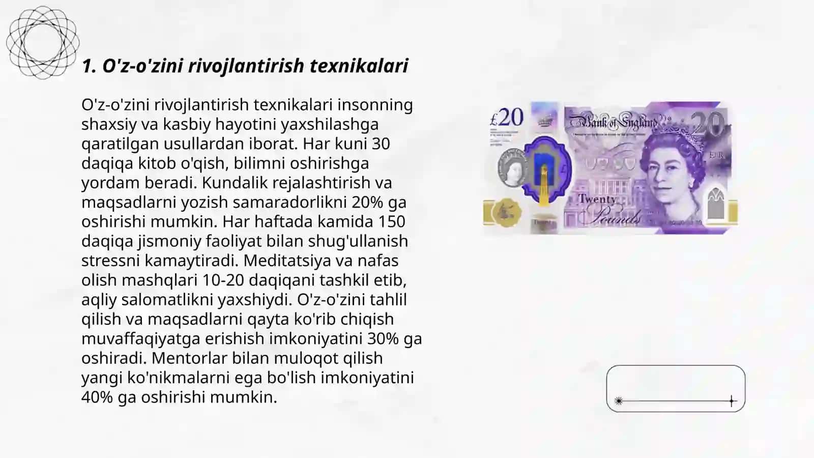 O'z-o'zini rivojlantirish texnikalari 3