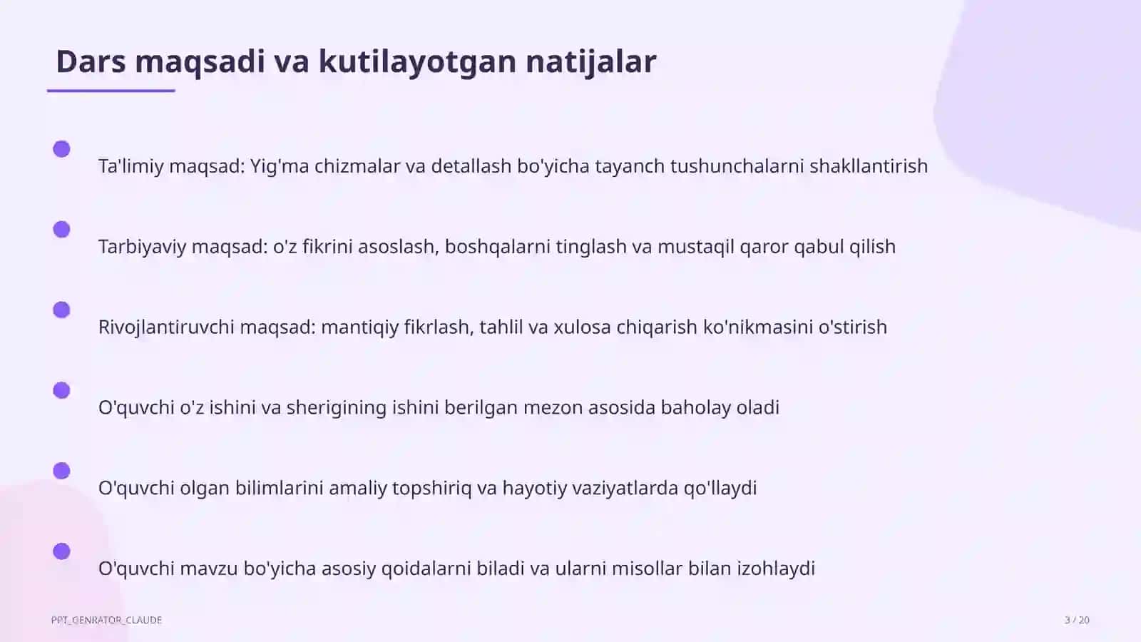 Yig'ma chizmalar va detallash (9-sinf) 3