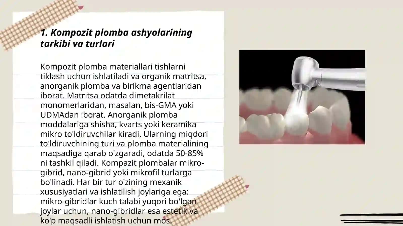 Tishlarni restavratsiya qilishda kompozit plomba ashyolarini klinik qo'llash tamoyillari 3