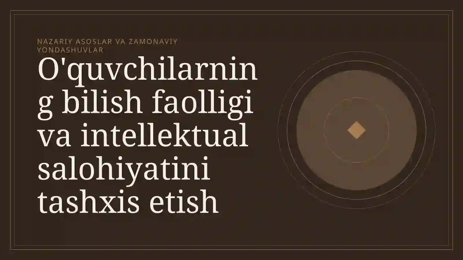 [Kichik maktab yoshidagi o’quvchilarning bilish faolligi va intellektual salohiyatini tashxis etishning variativ (muqobil) modellarini ishlab chiqish] 3