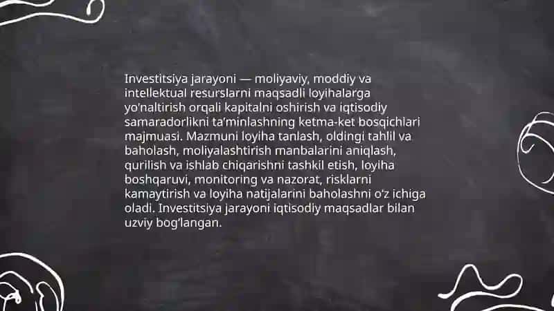 Investitsiya jarayonining mazmuni va asosiy bosqichlari 3