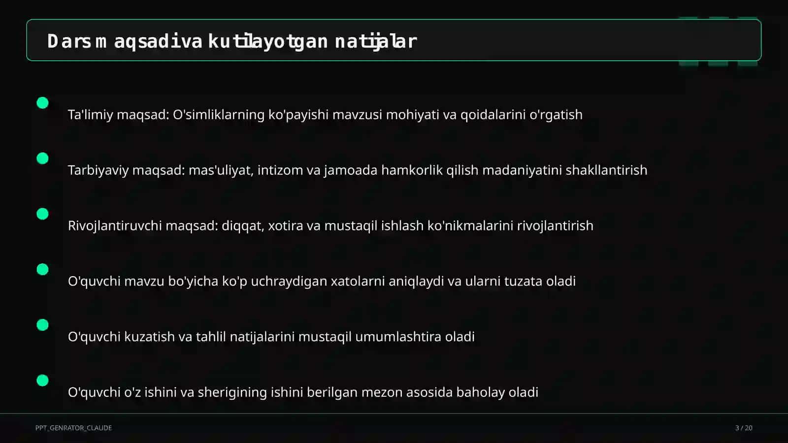 O'simliklarning ko'payishi (3-sinf) 3