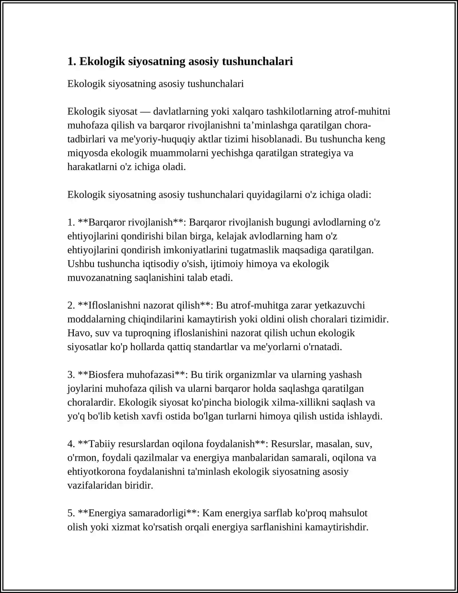 EKOLOGIK SIYOSATNING MOHIYATI, TURLARI VA VAZIFALARI 3